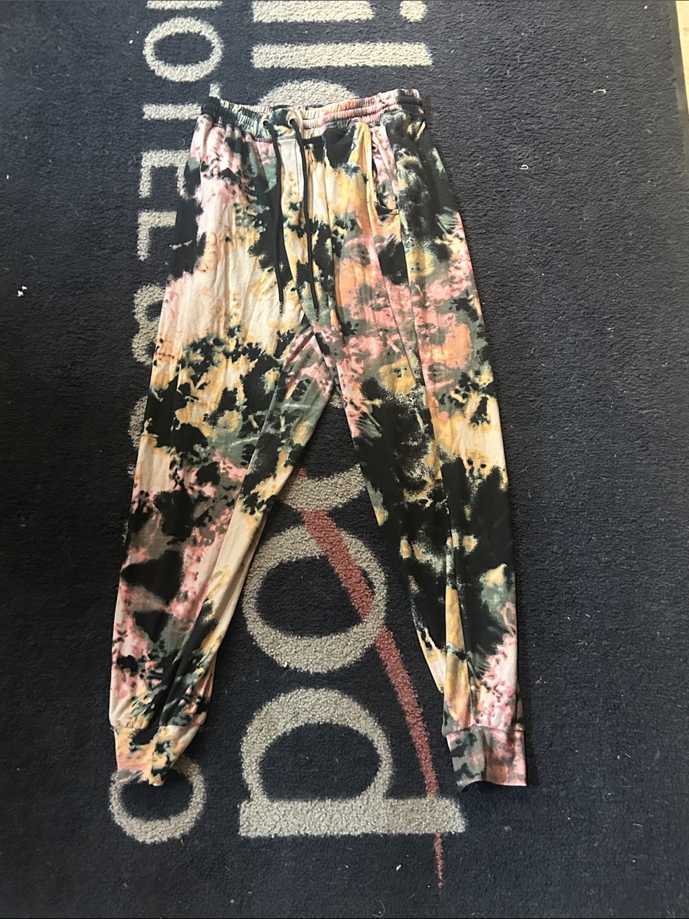 No Boundaries Tie-Dye Jogger Pants - Pink, Yellow, Black